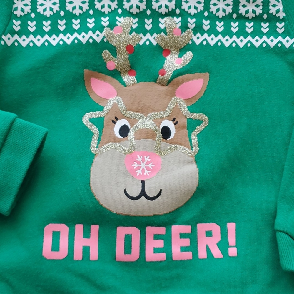 ⭐3 for $15⭐Carter's - festive fleece lined sweat shirt - Picture 2 of 6